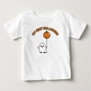 Camiseta Meu Primeiro Fato De Bebê De Halloween - Fantasma 