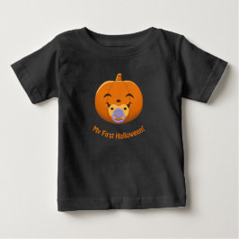Camiseta Meu Primeiro Halloween Chupeta Abóbora