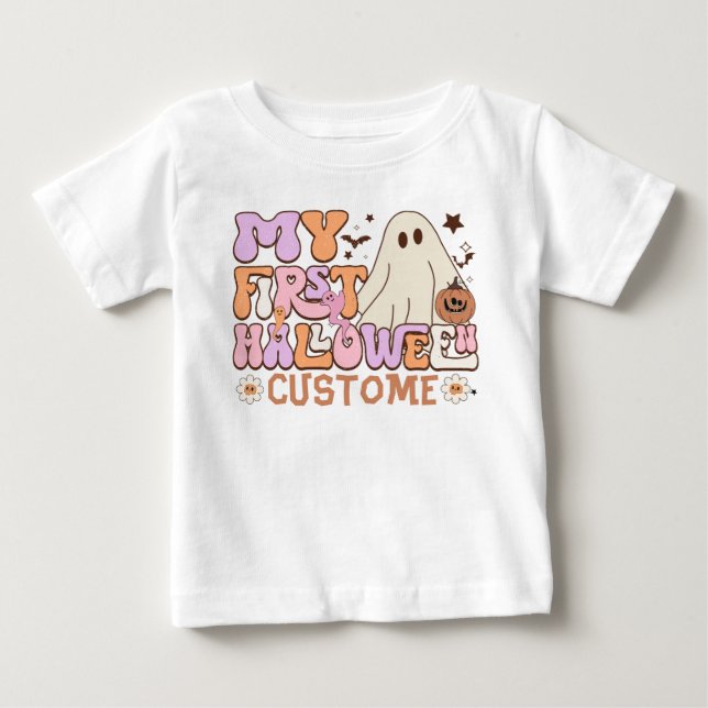 Camiseta Meu Primeiro Halloween Cliente Pumpkin Ghost Groov (Frente)