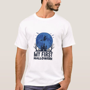 Camiseta Meu Primeiro Halloween Gravura Vintage Design Infa
