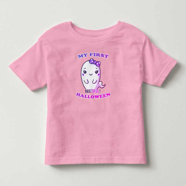 Camiseta Meu Primeiro Halloween, Linda Menina Bebê 2023 (Frente)