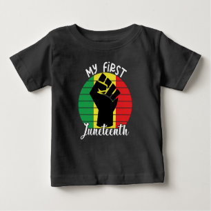 Camiseta Meu Primeiro Junho, Crianças Negras Retro Africana