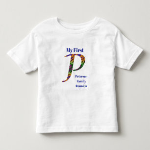 Camiseta Meu primeiro monograma da letra P da lembrança da