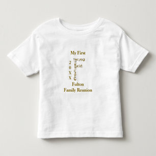 Camiseta Meu primeiro monograma Dourado da letra F da