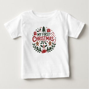 Camiseta Meu Primeiro Natal 1º Natal Família Combinando Beb