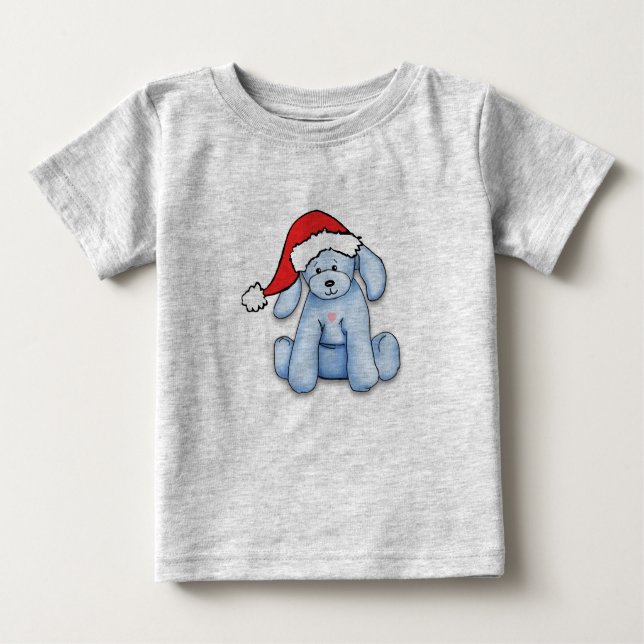 Camiseta "Meu Primeiro Natal", casaco de bebê com cachorrin (Frente)