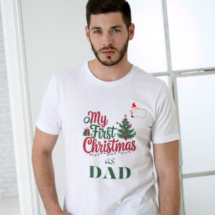 Camiseta Meu Primeiro Natal como família de nomes personali