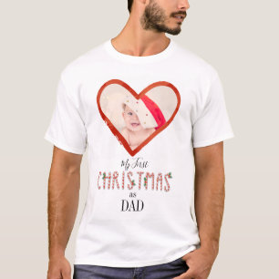 Camiseta Meu Primeiro Natal Como Pai Amor Foto De Bebê De C