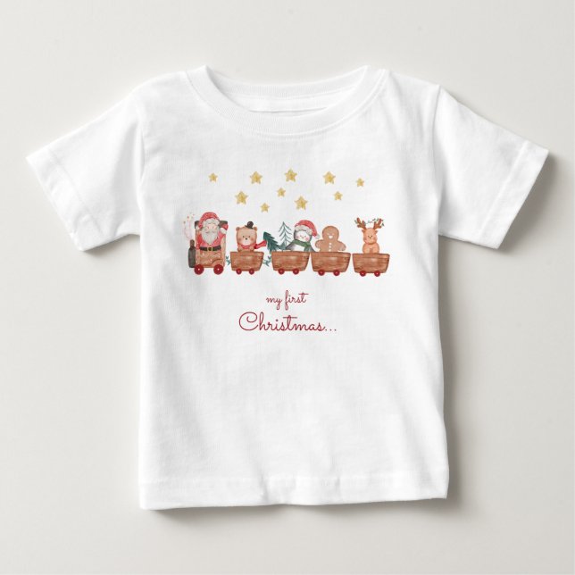 Camiseta Meu primeiro natal de natal de natal, natal, garot (Frente)