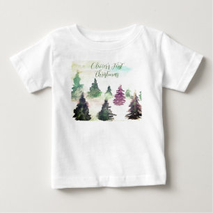 Camiseta Meu Primeiro Natal em Aquarela Fofo