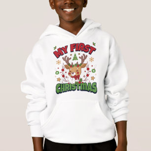 Camiseta Meu Primeiro Natal Rena Fofa Bebê 1º Natal