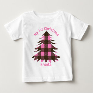 Camiseta Meu primeiro nome de bebê de Natal