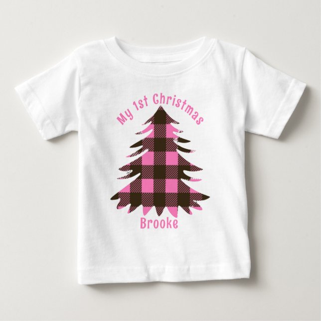 Camiseta Meu primeiro nome de bebê de Natal (Frente)