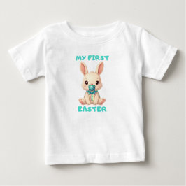 Camiseta Meu Primeiro Páscoa – Coelhinho com chupeta