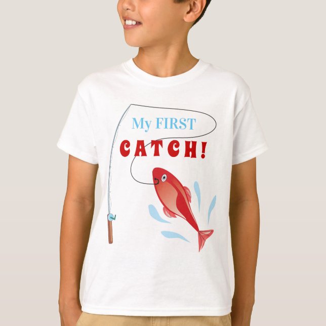 Camiseta Meu primeiro peixe pega (Frente)