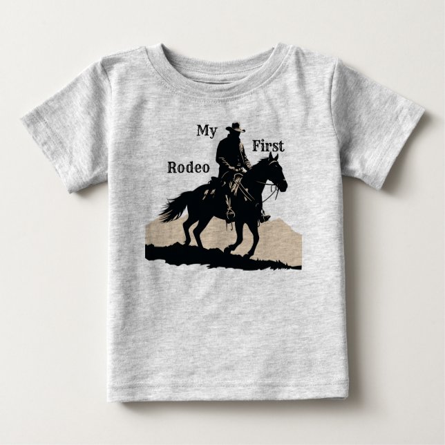 Camiseta 'Meu Primeiro Rodeio' Bebê para Aniversár (Frente)