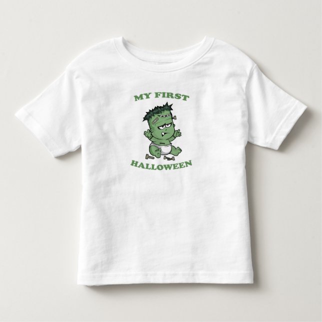 Camiseta Meu Primeiro Traje de Halloween Bebê Menino Menina (Frente)