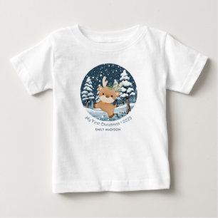 Camiseta Meu primeiro veado de Natal em neve
