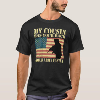 Camiseta Meu Primo Tem Sua Família Do Exército Orgulhoso De