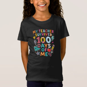 Camiseta Meu Professor Sobreviveu 100 Dias Comigo, 100º Dia