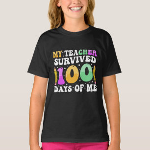 Camiseta Meu professor sobreviveu 100 dias de mim: Engraçad
