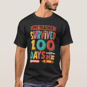 Camiseta Meu Professor Sobreviveu 100 Dias Dos Meus Filhos