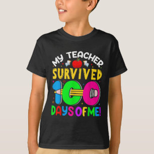 Camiseta Meu Professor Sobreviveu A 100 Dias De Mim 100º Di