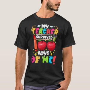 Camiseta Meu professor sobreviveu a 100 dias de mim, 100 di