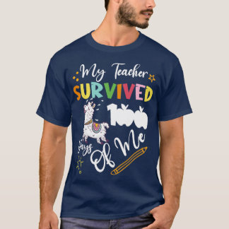 Camiseta Meu Professor Sobreviveu A 100 Dias De Mim Llama 1