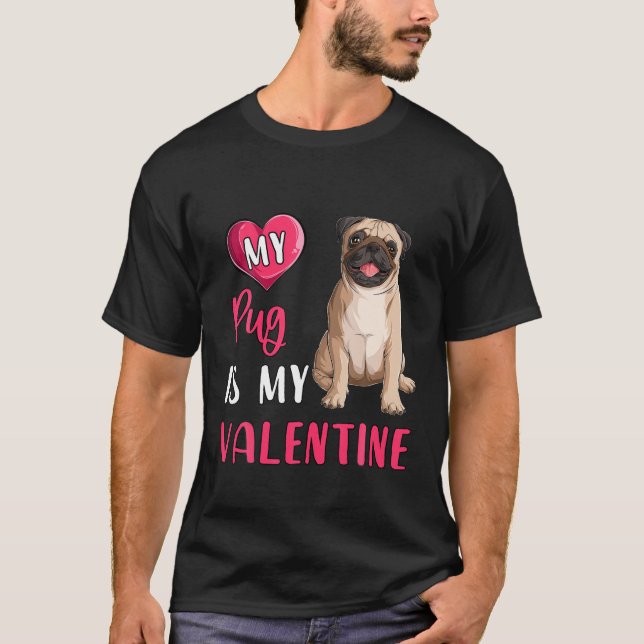Camiseta Meu Pug É Meu Namorados Cachorro Cachorro Cachorro (Frente)