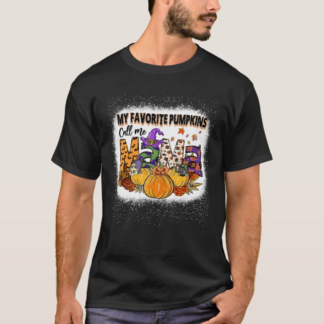 Camiseta Meu Pumpkin Favorito Me Chama Mamãe Branqueada1960 (Frente)