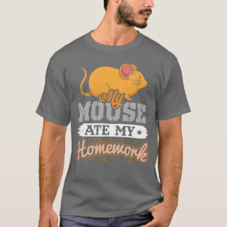 Camiseta Meu Rato comeu meu Trabalho de Casa garota engraça