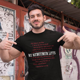Camiseta MEU REDEMER VIVE Escritura de Páscoa Preta