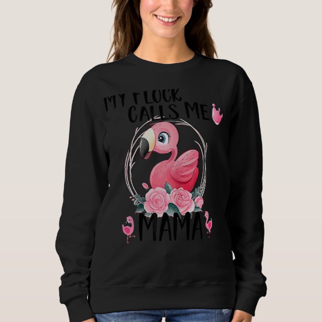 Camiseta Meu Relógio Me Chame De Mãe Flamingo Dia de as mãe (Frente)