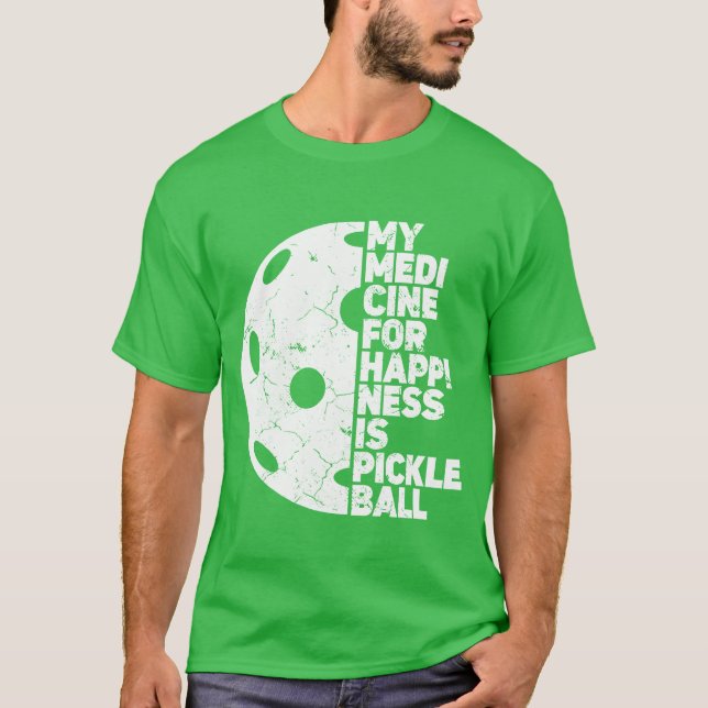 Camiseta Meu Remédio para Felicidade Presente para Atleta d (Frente)