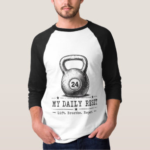 Camiseta Meu Reset Diário Treino Levantar Respirar Repeti