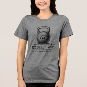 Camiseta Meu Reset Diário Treino Levantar Respirar Repeti