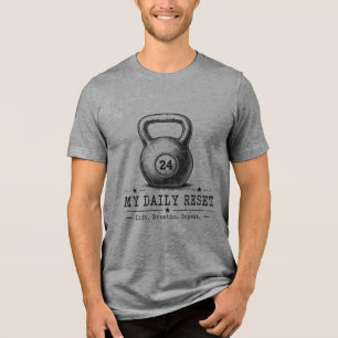 Camiseta Meu Reset Diário Treino Levantar Respirar Repeti