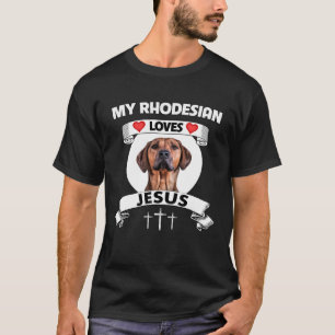 Camiseta Meu Ridgeback, rodeio, ama Jesus Cachorro Cristão