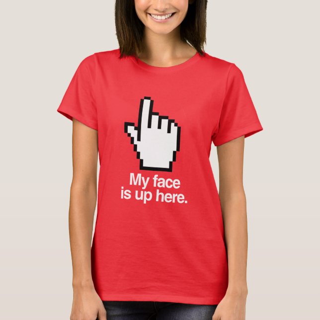 CAMISETA MEU ROSTO ESTÁ AQUI (Frente)