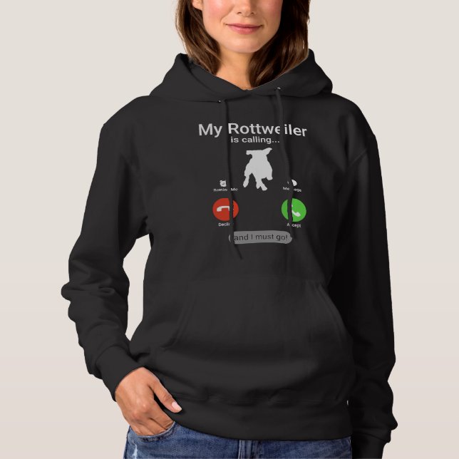 Camiseta Meu Rottweiler Está Ligando E Eu Preciso Ir (Frente)
