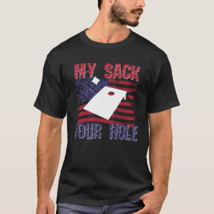 Camiseta Meu saco seu buraco 4 de julho Cornhole