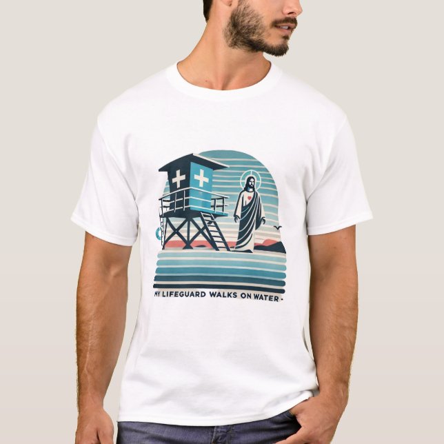 Camiseta Meu salva-vidas caminha sobre água (Frente)