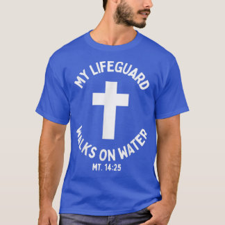 Camiseta Meu salva-vidas caminha sobre água Jesus Cristo cr