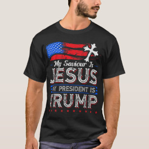 Camiseta Meu Salvador É Jesus Meu Presidente É Trump Christ