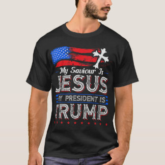 Camiseta Meu Salvador É Jesus Meu Presidente É Trump Christ