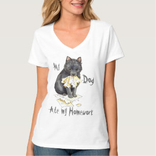Camiseta Meu Schipperke Comeu Meu Trabalho De Casa