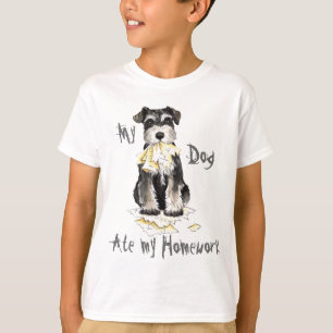 Camiseta Meu Schnauzer diminuto comeu meus trabalhos de