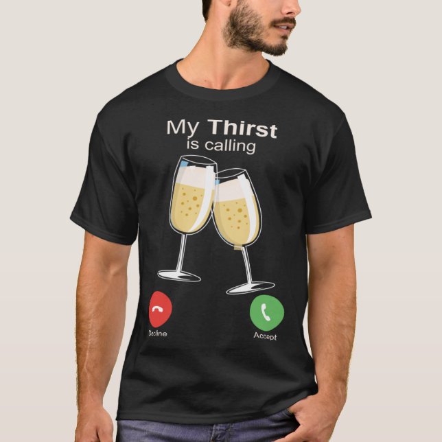 Camiseta Meu Sede é Chamar Bebado de Álcool de Vinho (Frente)
