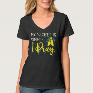 Camiseta Meu Segredo É Simples, Eu Rezo. Teologia Oração Cr